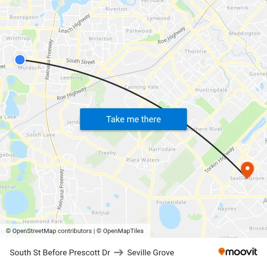 South St Before Prescott Dr to Seville Grove map