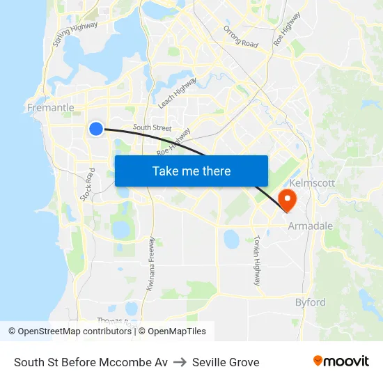 South St Before Mccombe Av to Seville Grove map