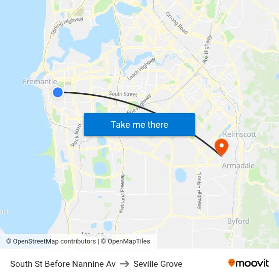 South St Before Nannine Av to Seville Grove map