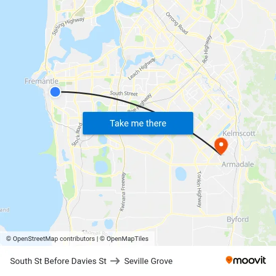 South St Before Davies St to Seville Grove map