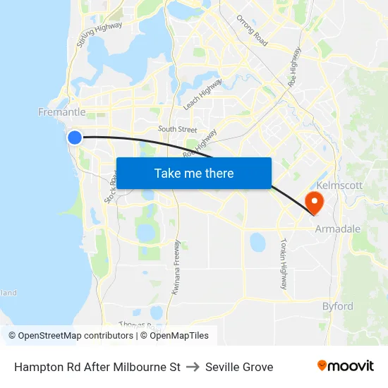 Hampton Rd After Milbourne St to Seville Grove map