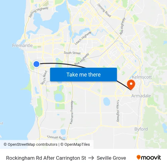 Rockingham Rd After Carrington St to Seville Grove map