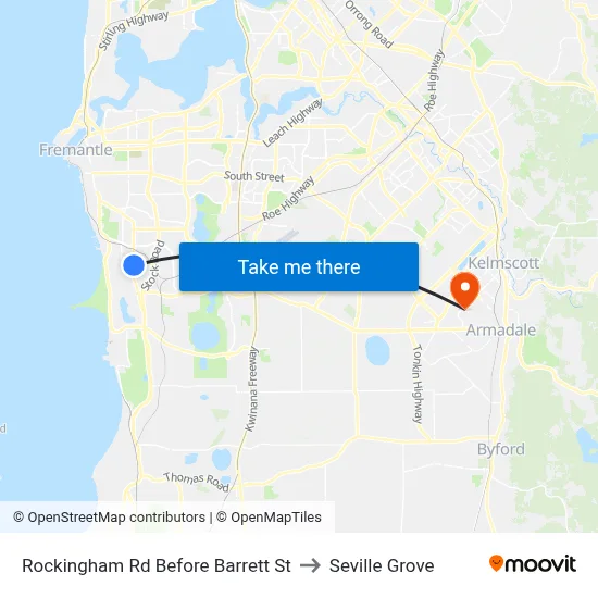 Rockingham Rd Before Barrett St to Seville Grove map