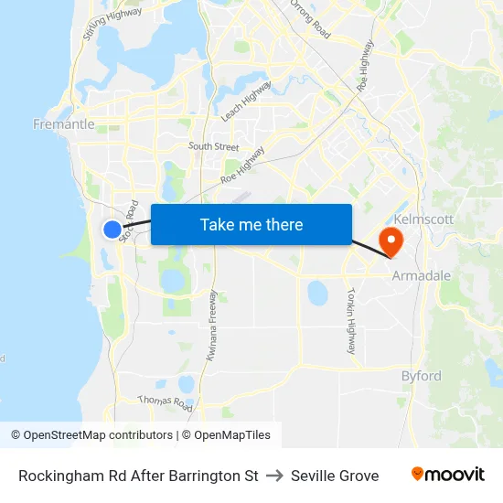 Rockingham Rd After Barrington St to Seville Grove map