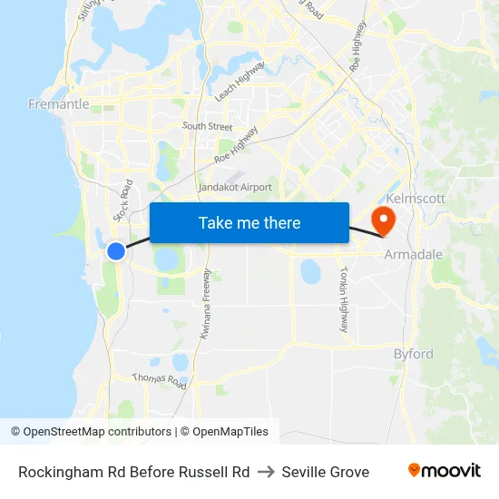 Rockingham Rd Before Russell Rd to Seville Grove map