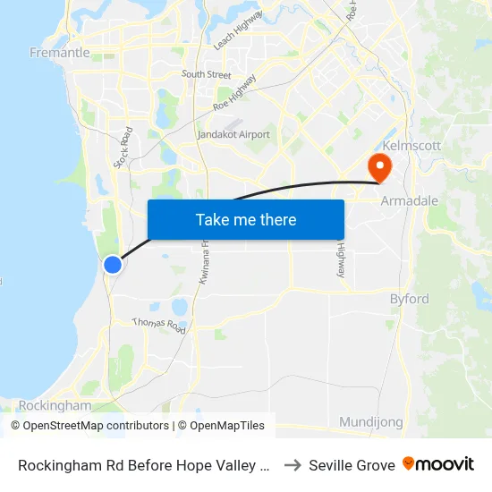 Rockingham Rd Before Hope Valley Rd to Seville Grove map
