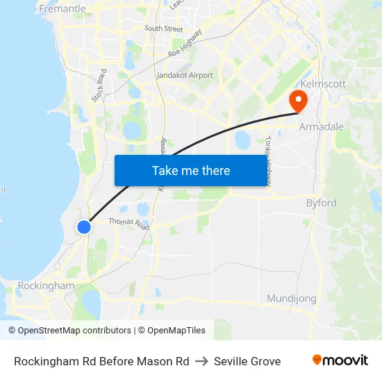 Rockingham Rd Before Mason Rd to Seville Grove map