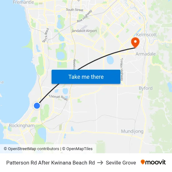 Patterson Rd After Kwinana Beach Rd to Seville Grove map