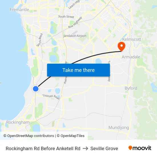 Rockingham Rd Before Anketell Rd to Seville Grove map