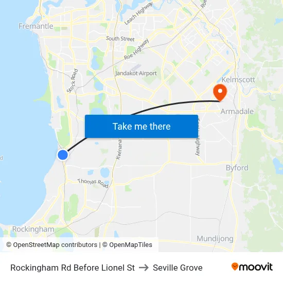 Rockingham Rd Before Lionel St to Seville Grove map