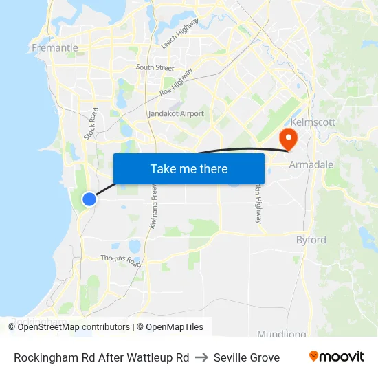 Rockingham Rd After Wattleup Rd to Seville Grove map