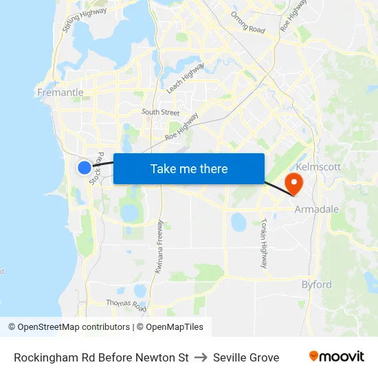 Rockingham Rd Before Newton St to Seville Grove map
