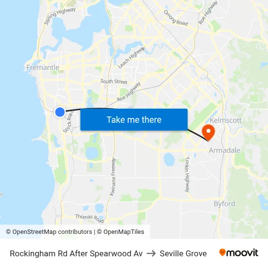 Rockingham Rd After Spearwood Av to Seville Grove map