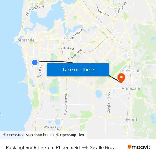 Rockingham Rd Before Phoenix Rd to Seville Grove map