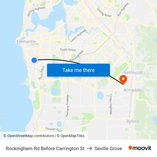 Rockingham Rd Before Carrington St to Seville Grove map