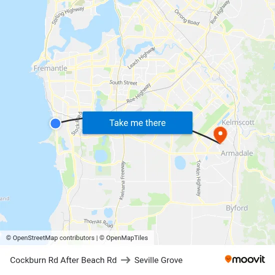 Cockburn Rd After Beach Rd to Seville Grove map