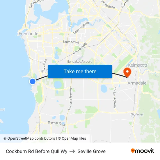 Cockburn Rd Before Qull Wy to Seville Grove map