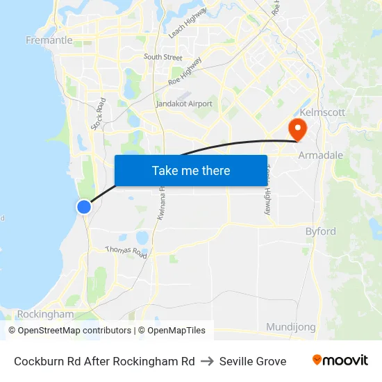 Cockburn Rd After Rockingham Rd to Seville Grove map