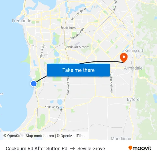 Cockburn Rd After Sutton Rd to Seville Grove map