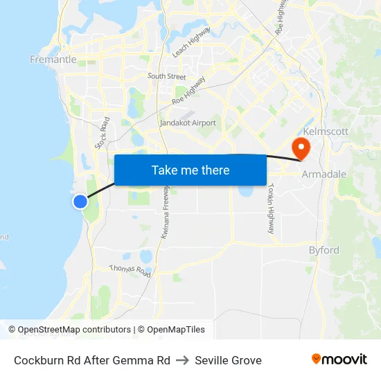 Cockburn Rd After Gemma Rd to Seville Grove map