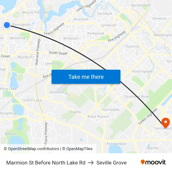 Marmion St Before North Lake Rd to Seville Grove map