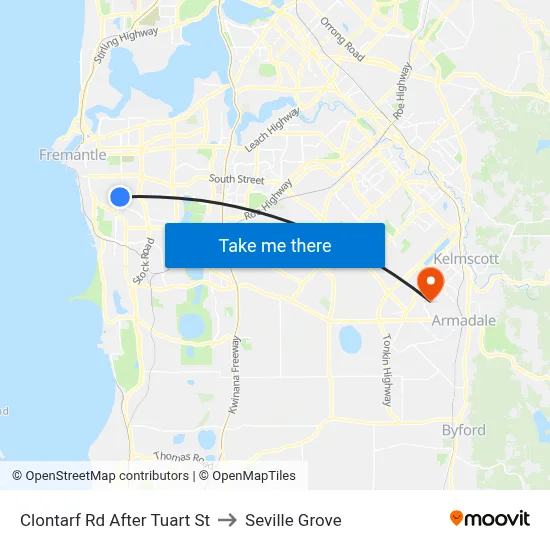 Clontarf Rd After Tuart St to Seville Grove map