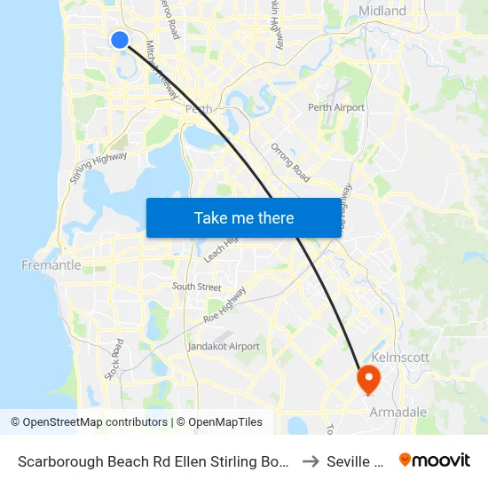 Scarborough Beach Rd Ellen Stirling Boulevard Cat Id 5 to Seville Grove map