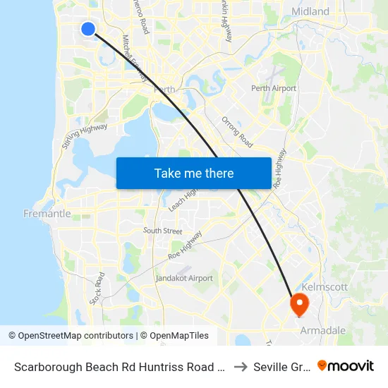Scarborough Beach Rd Huntriss Road Cat Id 10 to Seville Grove map