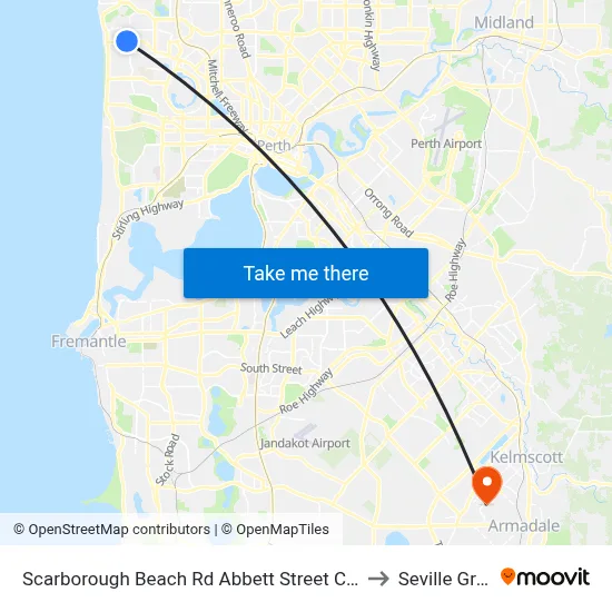 Scarborough Beach Rd Abbett Street Cat Id 16 to Seville Grove map