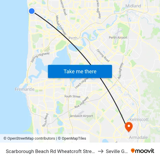 Scarborough Beach Rd Wheatcroft Street Cat Id 18 to Seville Grove map