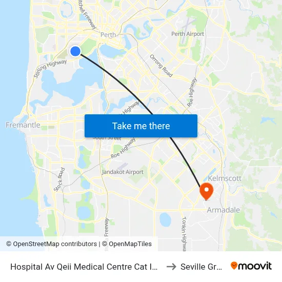 Hospital Av Qeii Medical Centre Cat Id 115 to Seville Grove map