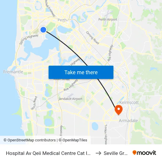 Hospital Av Qeii Medical Centre Cat Id 133 to Seville Grove map