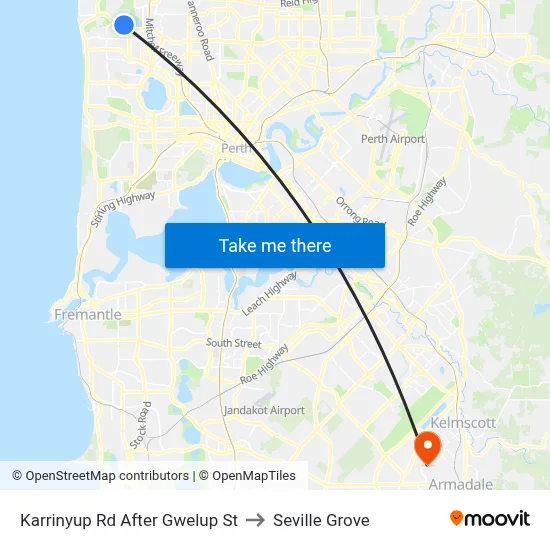 Karrinyup Rd After Gwelup St to Seville Grove map