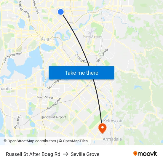 Russell St After Boag Rd to Seville Grove map