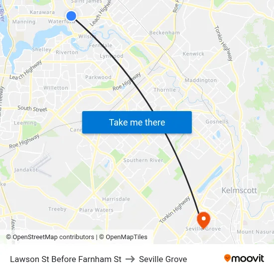 Lawson St Before Farnham St to Seville Grove map