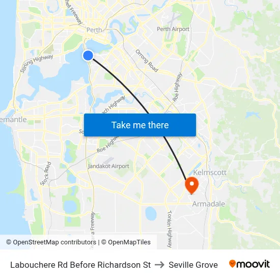 Labouchere Rd Before Richardson St to Seville Grove map