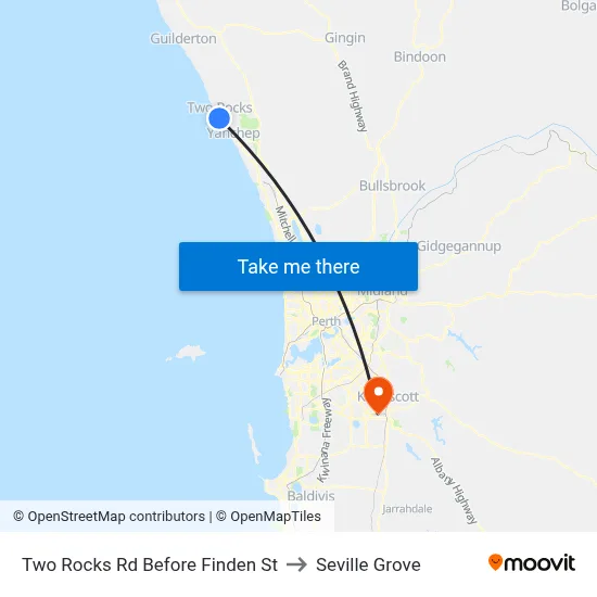 Two Rocks Rd Before Finden St to Seville Grove map