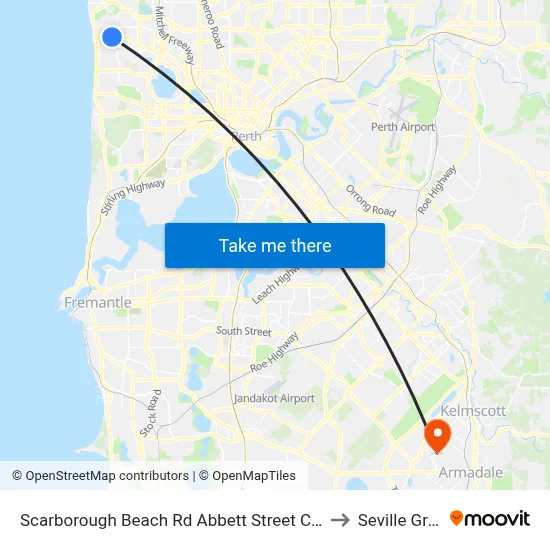 Scarborough Beach Rd Abbett Street Cat Id 24 to Seville Grove map