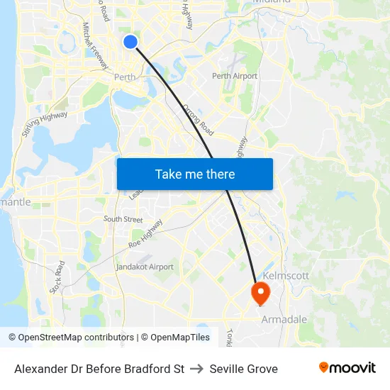 Alexander Dr Before Bradford St to Seville Grove map