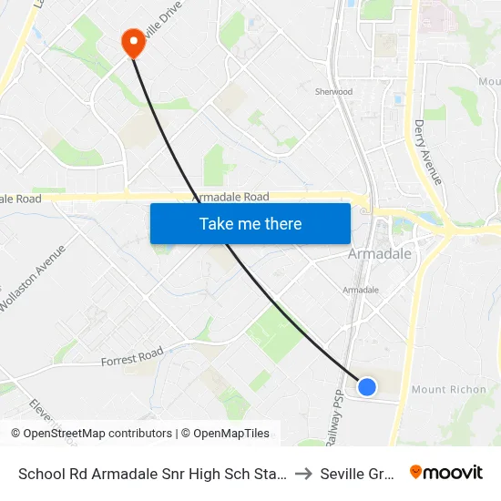 School Rd Armadale Snr High Sch Stand 2 to Seville Grove map