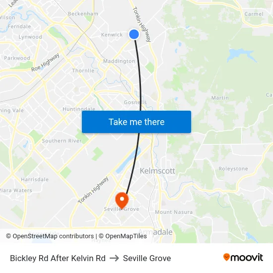 Bickley Rd After Kelvin Rd to Seville Grove map