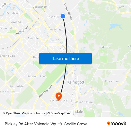 Bickley Rd After Valencia Wy to Seville Grove map