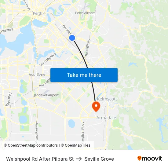 Welshpool Rd After Pilbara St to Seville Grove map