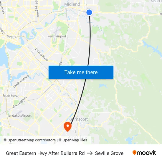 Great Eastern Hwy After Bullarra Rd to Seville Grove map