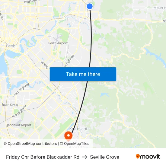 Friday Cnr Before Blackadder Rd to Seville Grove map