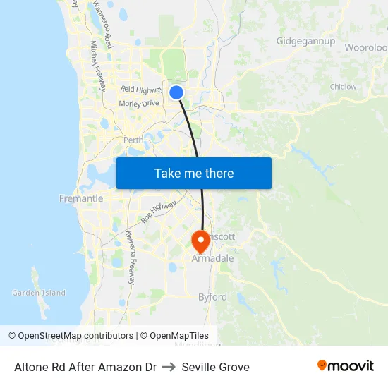 Altone Rd After Amazon Dr to Seville Grove map