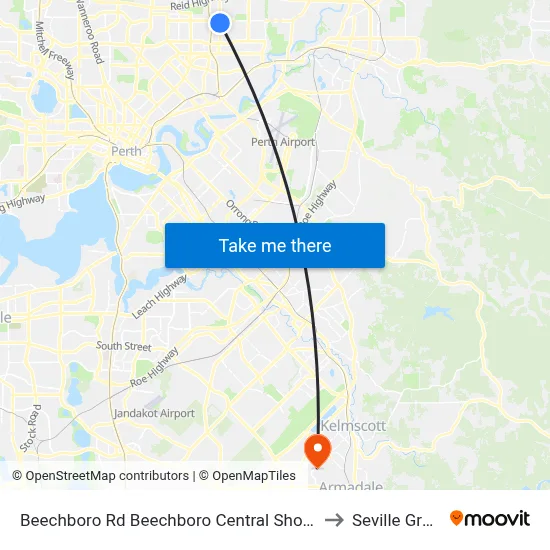 Beechboro Rd Beechboro Central Shop Ctr to Seville Grove map