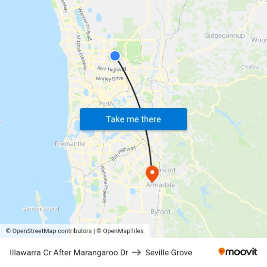 Illawarra Cr After Marangaroo Dr to Seville Grove map