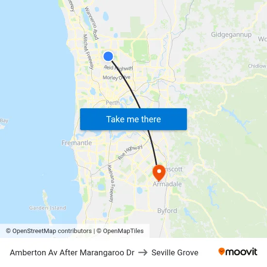 Amberton Av After Marangaroo Dr to Seville Grove map