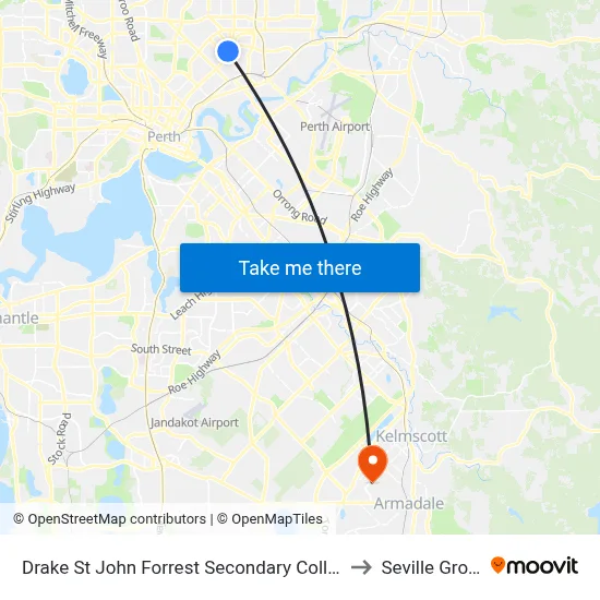Drake St John Forrest Secondary College to Seville Grove map